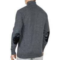 Men's Cashmere Quarter Zip Polo-Neck Jumper in Light Grey – Premium Luxury Knitwear for Men