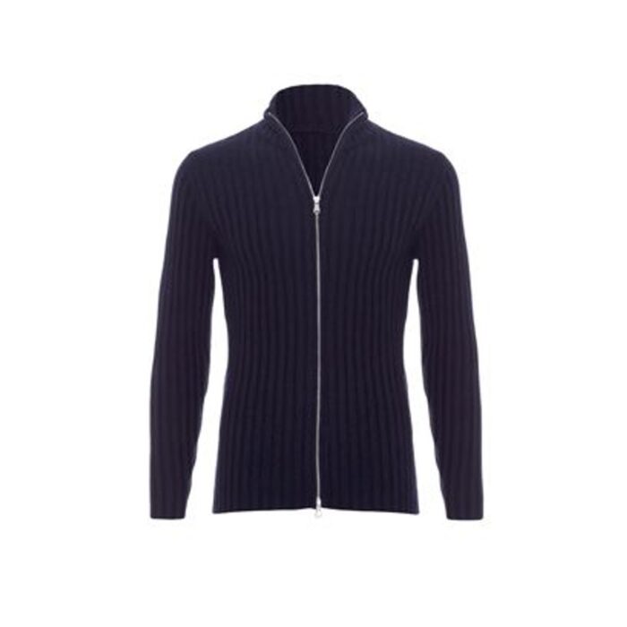 Men's cashmere classic ribbed cardigan by Lona Scott, crafted from 100% cashmere for timeless elegance, warmth, and comfort