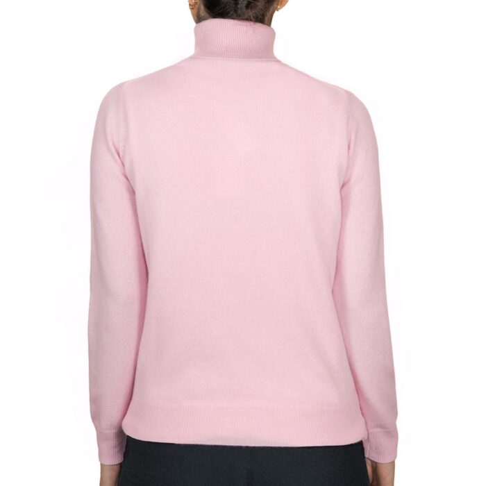 Women's 100% Cashmere Polo Neck, Light Pink