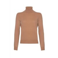 Women's 100% Cashmere Polo Neck, Camel