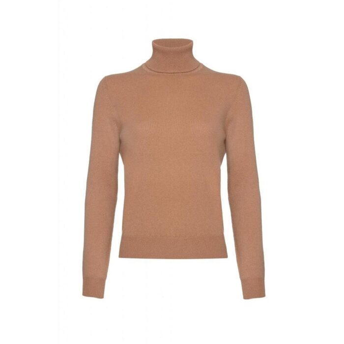 Women's 100% Cashmere Polo Neck, Camel
