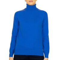 Women's 100% Cashmere Polo Neck, Cornflower