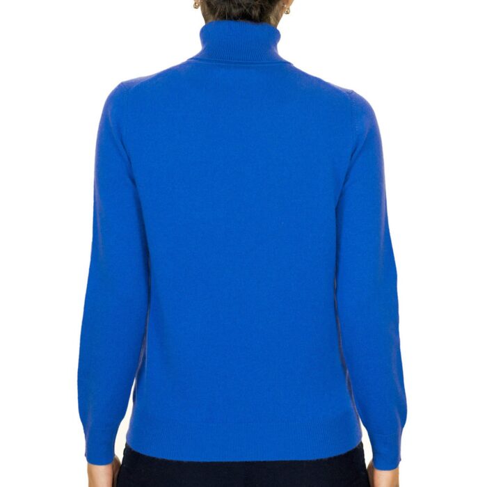 Women's 100% Cashmere Polo Neck, Cornflower