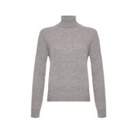 Women's 100% Cashmere Polo Neck, Grey