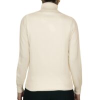 Women's 100% Cashmere Polo Neck, White