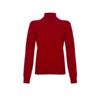 Women's 100% Cashmere Polo Neck, Red