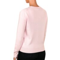 Women's Minimal Round-Neck Cashmere Jumper, Light Pink