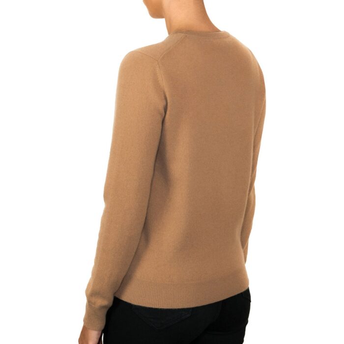 Women's Minimal Round-Neck Cashmere Jumper, Camel