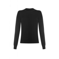 Women's Minimal Round-Neck Cashmere Jumper, Black