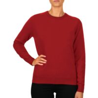 Women's Minimal Round-Neck Cashmere Jumper, Red