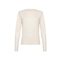 Women's Minimal Round-Neck Cashmere Jumper, in White