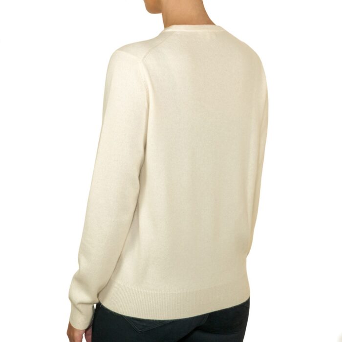 Women's Minimal Round-Neck Cashmere Jumper, White