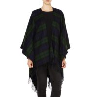 Womens Cashmere Ruana Cape, a soft cashmere cape in Black Watch