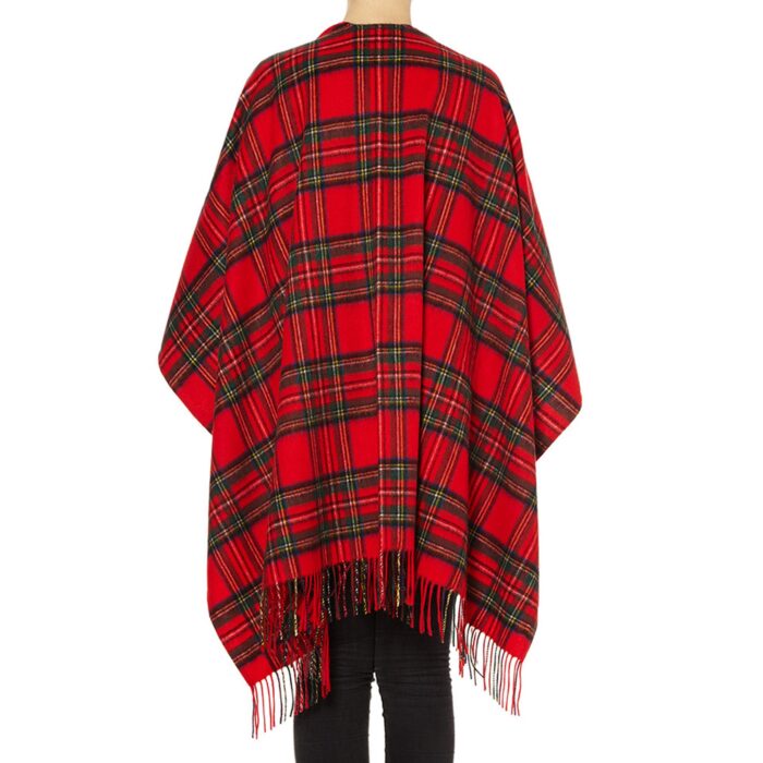 Womens Cashmere Ruana Cape, a soft cashmere cape in Royal Stewart
