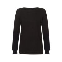 Black women's cashmere tunic jumper with a relaxed fit and luxurious soft texture