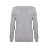 Grey women's cashmere Tunic Jumper / sweater, with a relaxed fit and luxurious soft texture