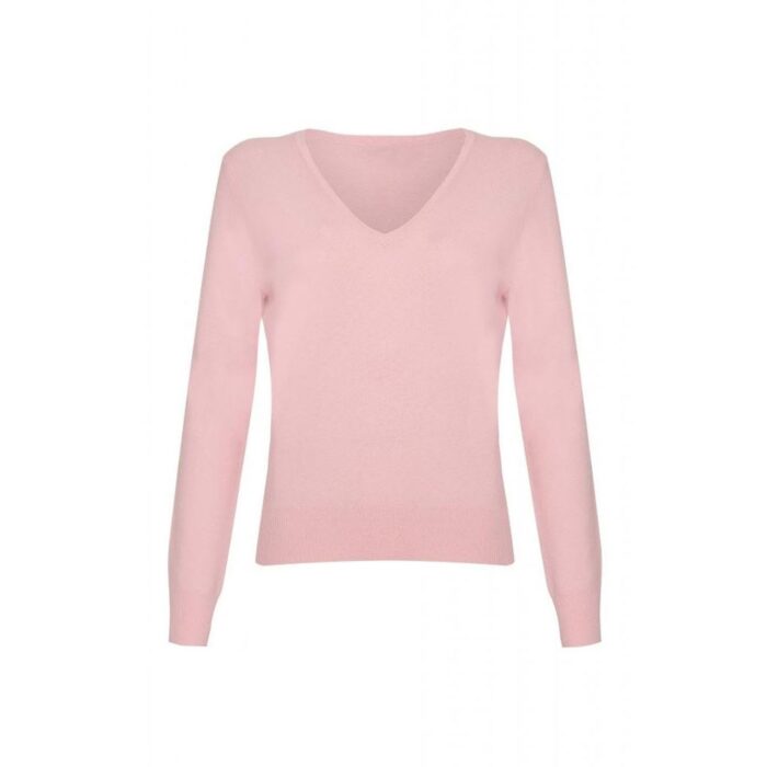 Women's 100% Cashmere V-Neck Jumper, Pink
