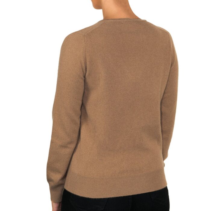 Women's 100% Cashmere V-Neck Jumper, Camel