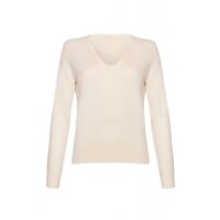 Women's 100% Cashmere V-Neck Jumper, in White