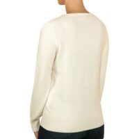 Women's 100% Cashmere V-Neck Jumper, White