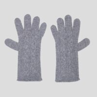 Womens Cashmere Cable Gloves in Charcoal