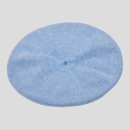 Womens Light Blue Cashmere Beret, soft and stylish beret hat