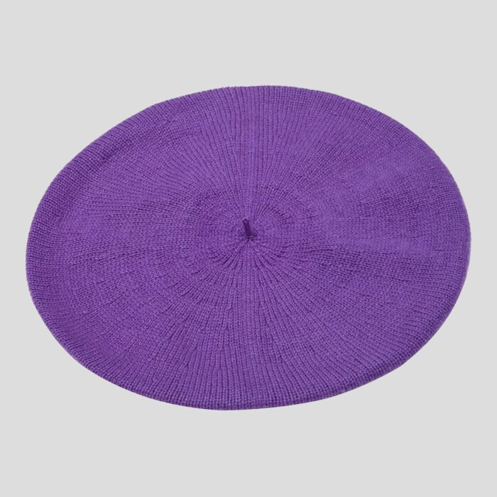 Womens Purple Cashmere Beret, soft and stylish beret hat