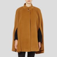 Women's Cashmere Blended Ruana Cape, a soft cashmere and wool cape in Camel