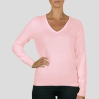 Women's 100% Cashmere V-Neck Jumper, Pink