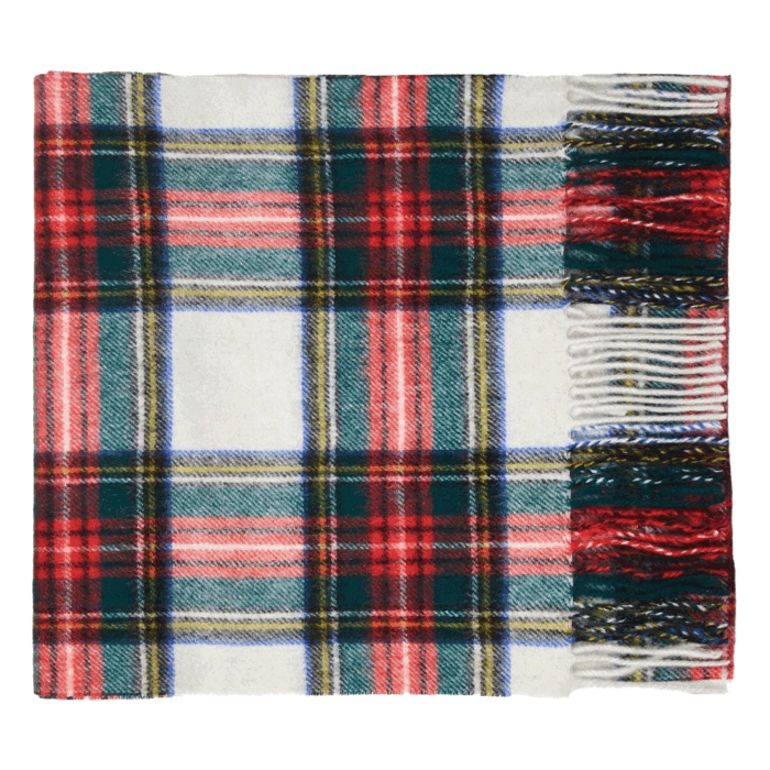 Featuring a rich tartan pattern, this 2-ply Lambswool scarf drapes gracefully with a classic check design and a subtle texture, available in a variety of traditional tartans.