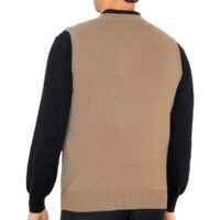 Lona Scott Men's 100% Cashmere Slipover Vest in Camel Beige – Luxurious Sleeveless Vest for Men