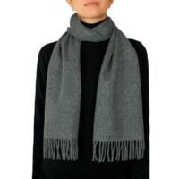 Showcasing a smooth, solid colour, this 2-ply Lambswool scarf offers a clean, streamlined look with a gently textured surface, available in a range of elegant plain colours