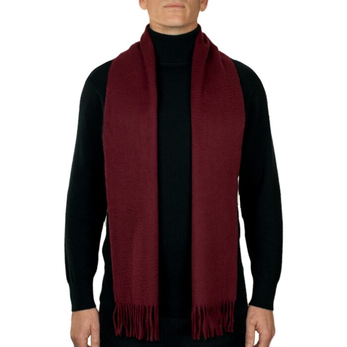 Showcasing a smooth, solid colour, this 2-ply Lambswool scarf offers a clean, streamlined look with a gently textured surface, available in a range of elegant plain colours