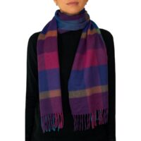 Featuring a rich tartan pattern, this 2-ply Lambswool scarf drapes gracefully with a classic check design and a subtle texture, available in a variety of traditional tartans
