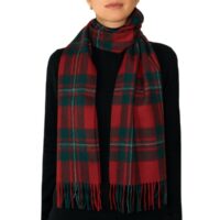 Featuring a rich tartan pattern, this 2-ply Lambswool scarf drapes gracefully with a classic check design and a subtle texture, available in a variety of traditional tartans