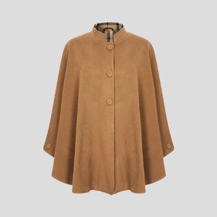 Womens Mandarin Cape, Cashmere & Wool, in Camel