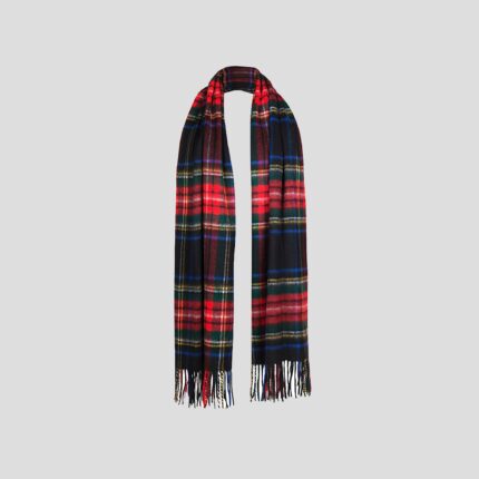 Women's Cashmere Shawl. A cosy and soft stole in Black Stewart