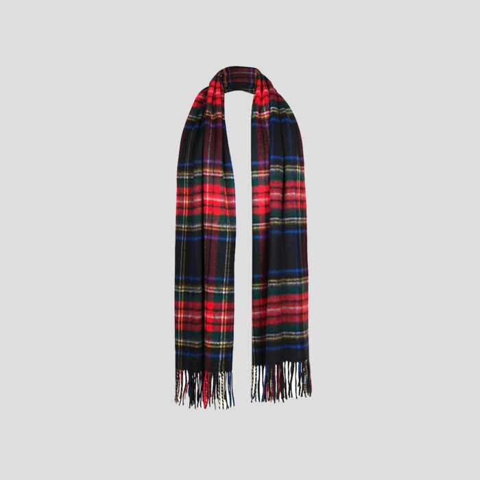 Women's Cashmere Shawl. A cosy and soft stole in Black Stewart