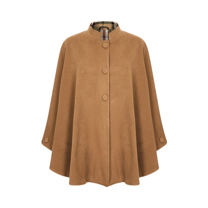 Womens Mandarin Cape, Cashmere & Wool, in Camel