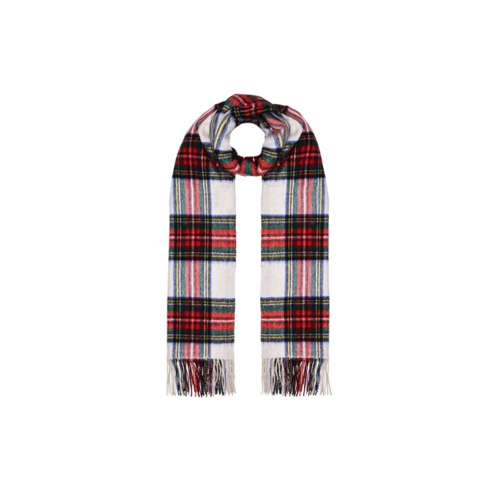 Womens Cashmere Shawl. A cosy and soft stole in Dress Stewart Tartan