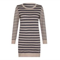 Lona Scott, Womens Cashmere Striped Tunic, Orange
