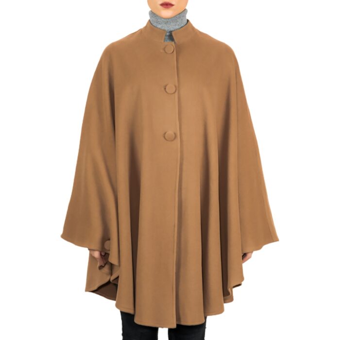Womens Mandarin Cape, Cashmere & Wool, in Camel