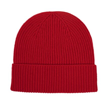 This 3-ply cashmere beanie features a classic ribbed knit design, offering a snug fit and a luxuriously soft texture, available in a range of rich, elegant colors.