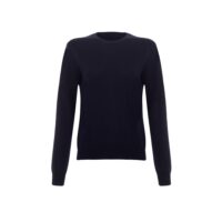 Womens Cashmere Jumper with a round neck and minimal design, in a navy colour