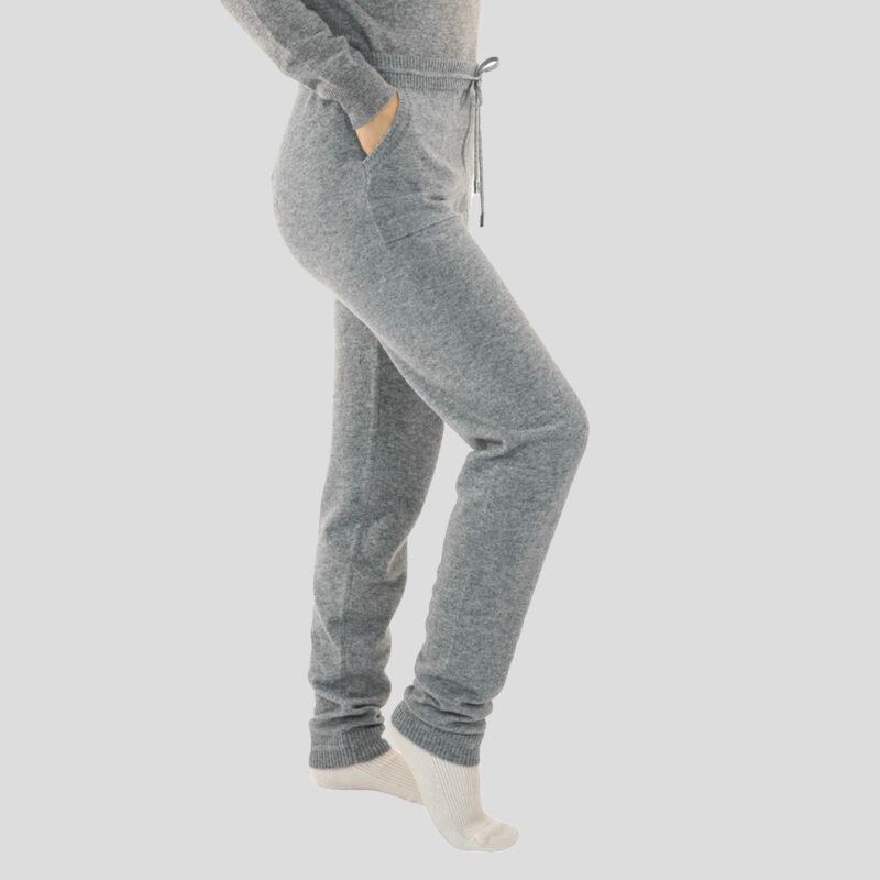 Womens Cosy and Soft Cashmere Grey Joggers, perfect for lounge wear