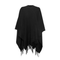 Women's Cashmere Ruana Cape, a soft cashmere cape in Black