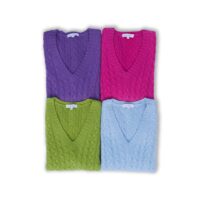 Lona Scott Womens Cable V-neck jumpers in multiple colours