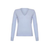 Women's 100% Cashmere V-Neck Jumper, light blue