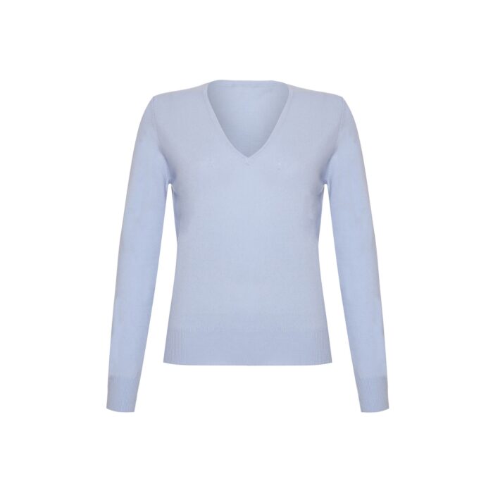 Women's 100% Cashmere V-Neck Jumper, light blue