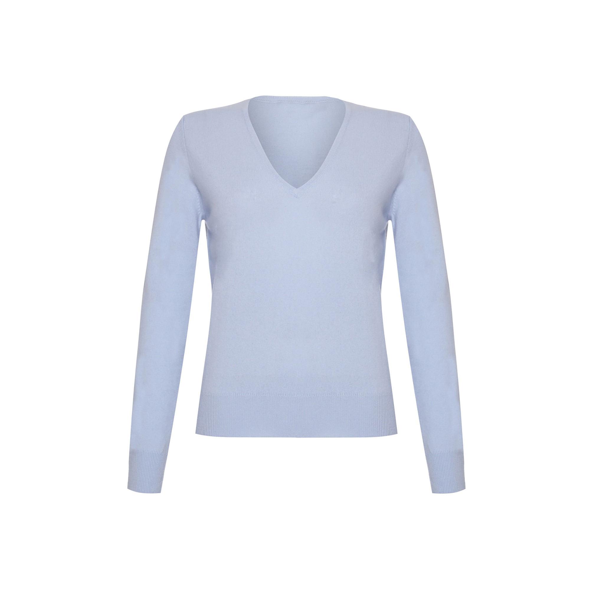 Women's 100% Cashmere V-Neck Jumper, light blue